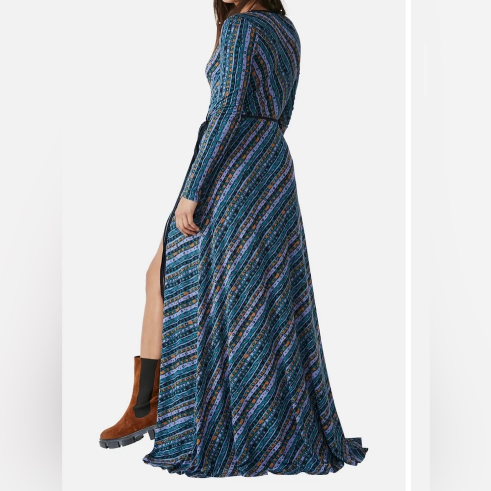Free People Phoebe printed jersey wrap maxi dress - Picture 4 of 8